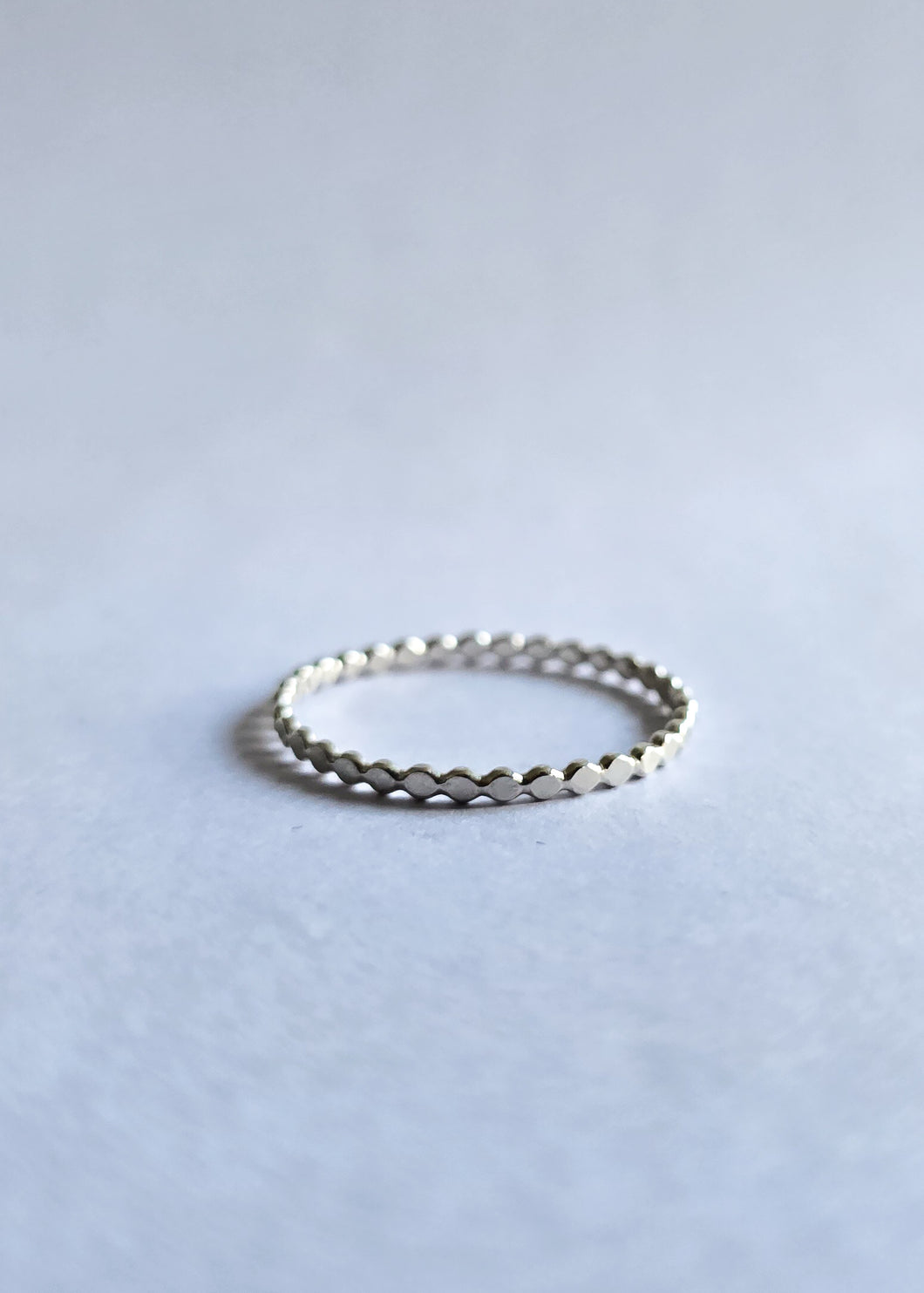 Flat beaded ring - size U+