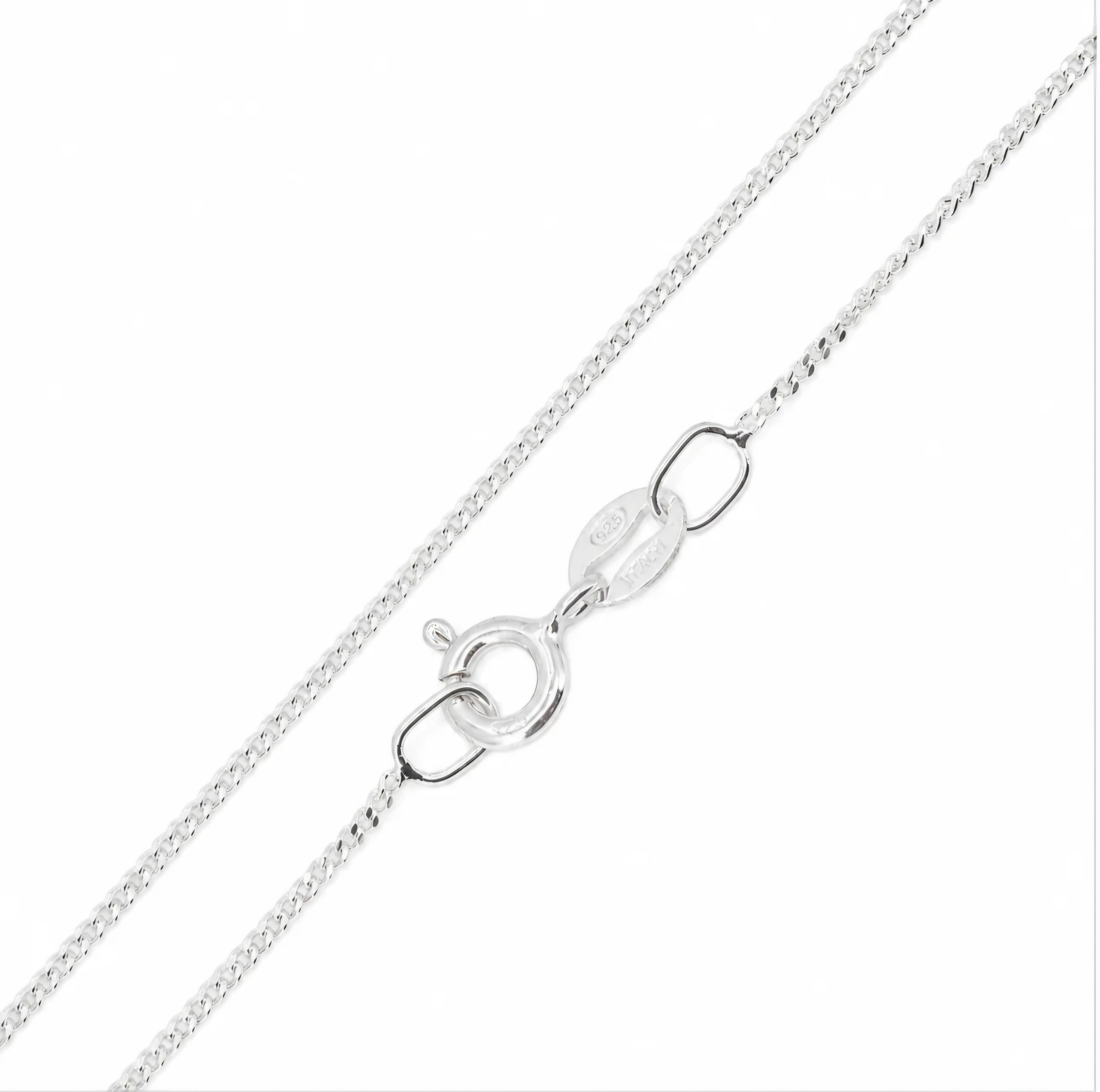 925 Curb Chain - 1mm x 1.5mm diamond cut